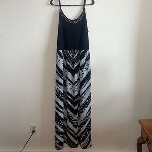 Black and white designed summer dress